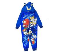 Sonic The Hedgehog, Boys or Girls Hooded Onesie, All in One Pyjamas, Sonic Blue, Age 4-5 Years