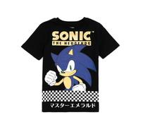 Sonic the Hedgehog Boy's Short Sleeved T-Shirt (Kids Black) in Black | Size: 6-7 Years Sonic the Hedgehog Black 6-7 Years