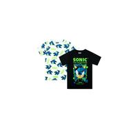Sonic the Hedgehog Boy's Sonic T-Shirts Pack Of 2 | Size: 7-8 Years Sonic the Hedgehog Multicolor 7-8 Years