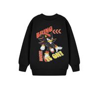 SONIC THE HEDGEHOG Boys Shadow Motivational Graphic Tee | Classic Black Long Sleeve Crew Neck Top | Bring It On! Shadow Game Apparel for Casual Everyday Wear