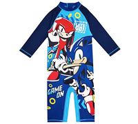 Sonic The Hedgehog Boys Swimsuit Swimming Suit All in One UPF40 Sun Safe (Sonic, 7-8 Years)