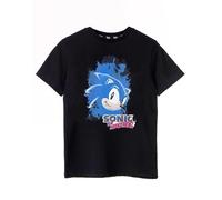 Sonic The Hedgehog Boys T-Shirt | Kids Sonic Black Watercolour Graphic Tee for Gamers | Short Sleeve Vintage Style Cartoon Gaming Apparel | Movie Game Merchandise Gift for Children & Teens