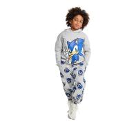 Sonic The Hedgehog Boys Tracksuit 2 Piece Hoodie And Joggers Set, Cotton Rich Blend, Soft Touch Everyday Comfort, Elasticated Waist, Grey Character Daywear Outfit For School And Weekends