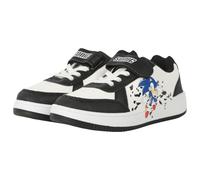 Sonic The Hedgehog Boys Trainers Official Sega Licensed Kids Shoes with Hook and Loop Strap Black White Casual Boy Girls Sneakers with Exclusive Sonic Print Children UK Sizes 8-1