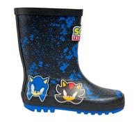 Sonic The Hedgehog Boys Wellies | Kids Wellington Boots | Waterproof Rain Boots for Boys | Blue Black | Sizes UK 8-1 (UK1-EU33)