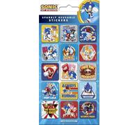 Sonic The Hedgehog Captions Sparkly Reusable Foil Stickers | Official SEGA Licensed Product | Reusable on Non-Porous Surfaces | Kids 3+, Birthday Gifts, Party Bags, Arts & Crafts, Scrapbooking
