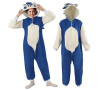 Sonic The Hedgehog Costume Adults Kids, Sonic Halloween Onesie Cute Jumpsuits Sleepwear For Family (Adults, Small)