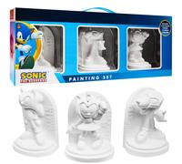 Sonic The Hedgehog DIY Figurine Set Paint Your Own Knuckles Amy Plaster Figure Colouring Craft Kit for Kids Boys Girls Activity Set - Paint and