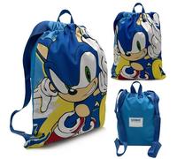 Sonic the Hedgehog Drawstring Bag for Kids - Swimming Gym Beach Bag - 100% Polyester 32x24.5 cm - Official SEGA Licence