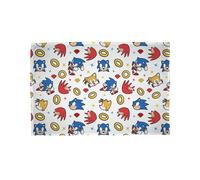 Sonic the Hedgehog Fleece Blanket Kids Soft White Gaming Throw 100cm x 150cm