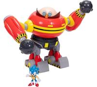 Sonic The Hedgehog Giant Eggman Robot Battle Set Officially Licensed by Jakks Pacific, 9" / 22.9 cm Tall Play Set, Cannon Shooting Egg Man Robot with Sonic Figure Included, For Boys