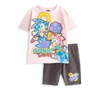 Sonic the Hedgehog Girls Pink Pastel Diamond T-Shirt and Shorts Set - 3-4 Years