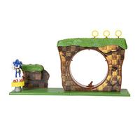 Sonic The Hedgehog Green Hill Zone Playset with 2.5” / 6cm Sonic Action Figure, Working Spring Platform and Accessories Included, Set for Any Sonic Fan