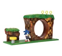 Sonic The Hedgehog Green Hill Zone Playset with 2.5” / 6cm Sonic Action Figure, Working Spring Platform and Accessories Included, Set for Any Sonic Fan