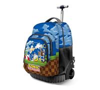Sonic The Hedgehog Greenhill- SEGA -Fan GTS Trolley Backpack, Multicolour, 32 x 47 cm, Capacity 30 L