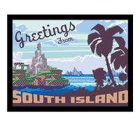 Sonic The Hedgehog Greetings From South Island Framed Print