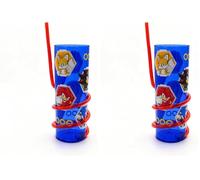 Sonic the Hedgehog Hexagon Swirl Straw Tumbler - 300ML| Fun Kids Drinking Cup with Spiral Straw | BPA-Free | Durable & Lightweight | Perfect for Water, Juice & Milk (Pack of 2)