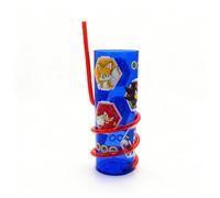 Sonic The Hedgehog Hexagon Swirl Straw Tumbler - 300ML| Fun Kids Drinking Cup with Spiral Straw | BPA-Free | Durable & Lightweight | Perfect for Water, Juice & Milk