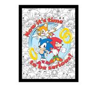 Sonic the Hedgehog It´s Time To Be Serious Framed Poster Sonic the Hedgehog Multicolor