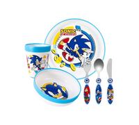 Sonic the Hedgehog Kids 6 Piece Dinner Set - Cup, Bowl, Plate & Cutlery | Lightweight & Kid-Friendly Dinnerware Set Includes Knife, Fork & Spoon, Plastic Tableware Set | Easy to Hold Design