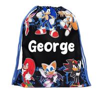 Sonic The Hedgehog Kids Drawstring Bag School PE Gym (Sonic Multicoloured)