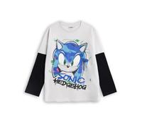 Sonic the Hedgehog Kids Long Sleeved T-Shirt (Grey / Black) in Grey | Size: 9-10 Years Sonic the Hedgehog Grey 9-10 Years