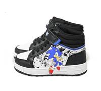 Sonic The Hedgehog Kids Officially Licensed Hi-Top Trainers Boys Sonic and Shadow Character Sneakers Lace-Up and Strap Fastening Comfortable Casual Footwear Children UK Shoe Size 8 to 1 UK