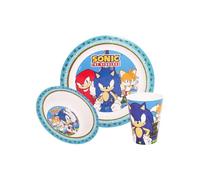 Sonic The Hedgehog Kids Plates and Bowls Sets with Cup - Durable Childrens Dinner Sets, Reusable Toddler Dinnerware Featuring Sonic Tails and Knuckles.