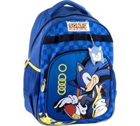 Sonic the Hedgehog Kids School Backpack | 2 Compartments Lightweight Large Book Bag with Front Pocket & Side Mesh Bottle Pocket | Travel Backpack for Boys | Primary School Bag