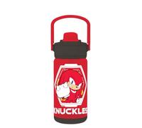 Sonic the Hedgehog Knuckles Kids Water Bottle 450ml - Spill-Proof, Leak-Proof Bottle with Push-Button Lid, Soft Silicone Spout, BPA Free & Dishwasher Safe