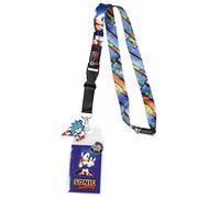 Sonic The Hedgehog Lanyard ID Badge Holder Classic Video Game Design w/ Rubber Charm and Collectible Sticker