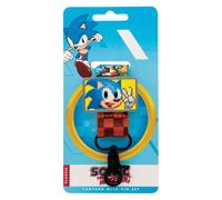 Sonic the Hedgehog Lanyard & Pin Badge Set - Knuckles, Tails & Green Hill Zone Design - Includes Sonic Peace-Sign Enamel Pin - 100cm Lanyard - Officially Licensed