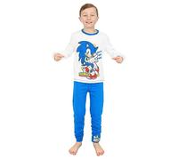 Sonic The Hedgehog Let's Do This Long Gamer Cotton PJs Boy's White (4-5 Years)