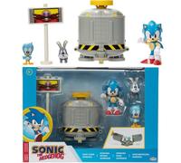 Sonic The Hedgehog Level Clear Diorama Set With Included 2.5” / 6cm Sonic Action Figure. Features Flicky And Pocky Characters, A Goal Post, And Capsule For Boys Aged 3+