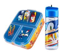 SONIC THE HEDGEHOG Lunch Box Set for Kids Multiple Snack Compartments and Water Bottle Gamer Knuckles School Supplies Day Trips Holidays