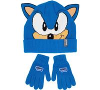 Sonic the Hedgehog Men's Beanie & Gloves Set | Boys Blue | Official Merch Sonic the Hedgehog Blue One Size