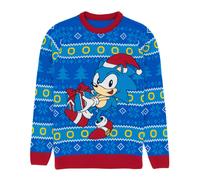 Sonic the Hedgehog Mens Blue Sonic Christmas Jumper - Small