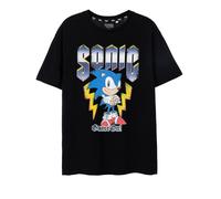 Sonic the Hedgehog Men's Short Sleeved T-Shirt (Adult Black) in Black | Size: 3XL Sonic the Hedgehog Black 3XL