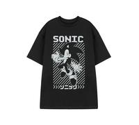 Sonic the Hedgehog Men's Short Sleeved T-Shirt (Adult Black) in Black | Size: XL Sonic the Hedgehog Black XL