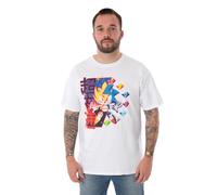 Sonic the Hedgehog Men's Short Sleeved T-Shirt (Adult White) in White | Size: 3XL Sonic the Hedgehog White 3XL