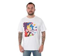 Sonic The Hedgehog Mens T-Shirt | White Super Sonic Diamonds Graphic Tee for Adults | Short Sleeve Nostalgic 90s Gamer Apparel | Lightweight Short-Sleeve Top | Retro Sonic Artwork Game Gift for Him