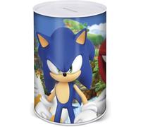 Sonic the Hedgehog Metallic Piggy Bank - Kids Coin Money Box - Break to Open Tin - Official Gaming Cash Savings Bank Size-15cm