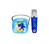 Sonic the Hedgehog Mini LED Wireless Karaoke Speaker with Bluetooth Microphone, Blue, Colour-Changing Lights