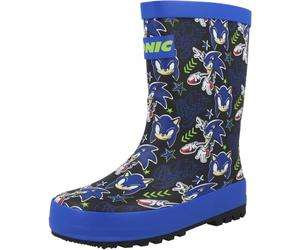 Sonic The Hedgehog Officially Licensed Kids Wellies Boys Waterproof Rubber Rain Boots with Grip Sole Blue Character Print Wellington Boots Children UK Shoe Size 8 to 1 UK