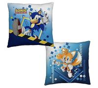 Sonic The Hedgehog Officially Licensed Square Cushion Bounce Design Stuffed Super Soft Square Pillow Reversible 2 Sided | Perfect For Bedroom | Gaming Décor