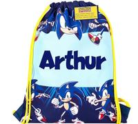 Sonic The Hedgehog Personalised Name Drawstring Bag for Kids School