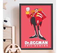 Sonic The Hedgehog Print - Dr Eggman Colour Block Poster Wall Art (42cm x 59.4cm - A2)