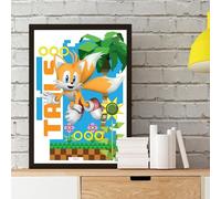 Sonic The Hedgehog Print - Tails Green Hill Zone Graphic Poster Wall Art (21cm x 29.7cm - A4)