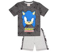 Sonic The Hedgehog Pyjamas for Boys | Kids Character T Shirt & Shorts Pjs Set | Gamer Clothing Merchandise 5-6 Years Grey