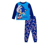 SONIC THE HEDGEHOG Pyjamas | Official Long Sleeve Sonic PJs For Boys | Kids Gaming Nightwear | Soft Cotton Sleepwear | Gifts for Sonic Fans 8-9 Years Blue